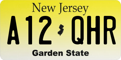 NJ license plate A12QHR