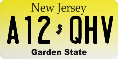 NJ license plate A12QHV