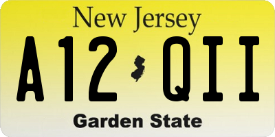 NJ license plate A12QII