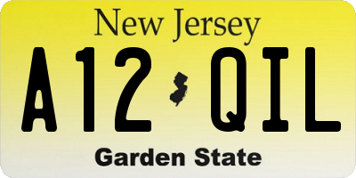 NJ license plate A12QIL