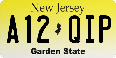 NJ license plate A12QIP
