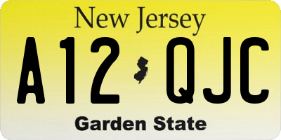 NJ license plate A12QJC