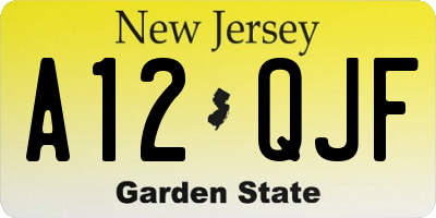 NJ license plate A12QJF