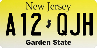 NJ license plate A12QJH