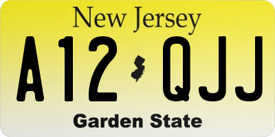 NJ license plate A12QJJ