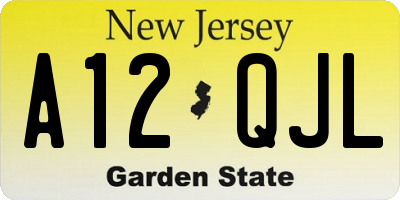 NJ license plate A12QJL