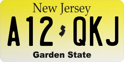 NJ license plate A12QKJ