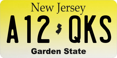 NJ license plate A12QKS
