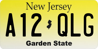 NJ license plate A12QLG