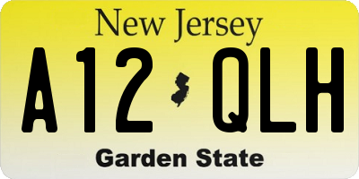 NJ license plate A12QLH