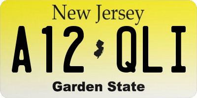 NJ license plate A12QLI