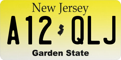 NJ license plate A12QLJ