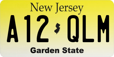 NJ license plate A12QLM