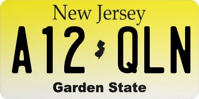 NJ license plate A12QLN