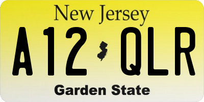 NJ license plate A12QLR