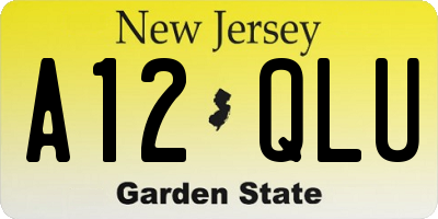NJ license plate A12QLU