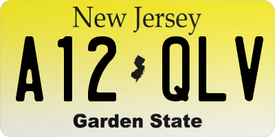 NJ license plate A12QLV