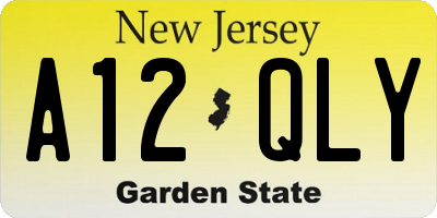 NJ license plate A12QLY