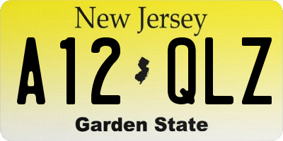NJ license plate A12QLZ