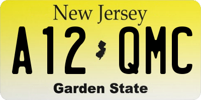 NJ license plate A12QMC