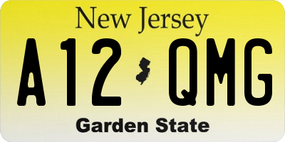NJ license plate A12QMG