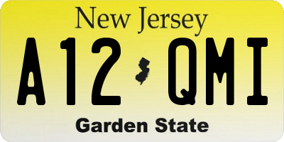 NJ license plate A12QMI