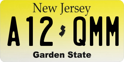 NJ license plate A12QMM