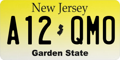 NJ license plate A12QMO