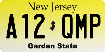 NJ license plate A12QMP