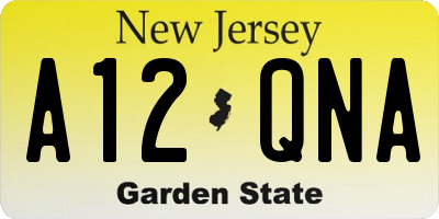 NJ license plate A12QNA