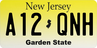 NJ license plate A12QNH