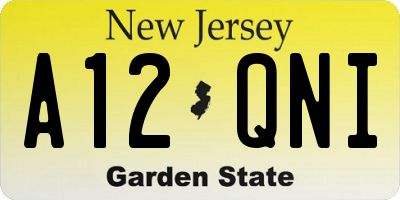 NJ license plate A12QNI