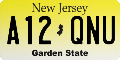 NJ license plate A12QNU