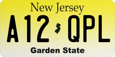 NJ license plate A12QPL