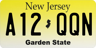 NJ license plate A12QQN