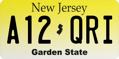 NJ license plate A12QRI