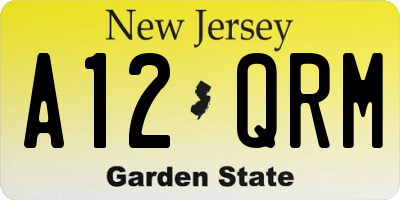 NJ license plate A12QRM
