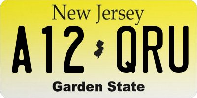NJ license plate A12QRU