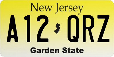 NJ license plate A12QRZ