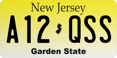 NJ license plate A12QSS