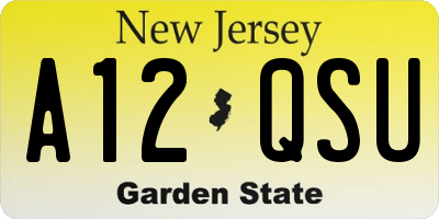 NJ license plate A12QSU