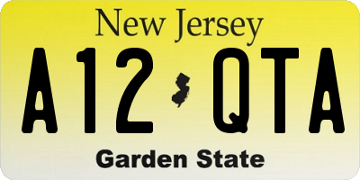 NJ license plate A12QTA