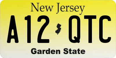 NJ license plate A12QTC