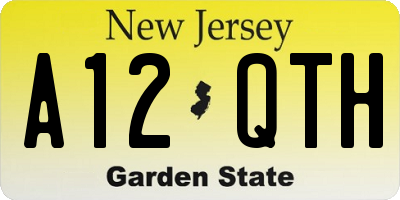NJ license plate A12QTH