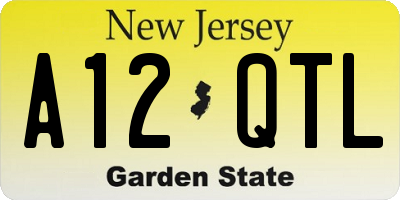 NJ license plate A12QTL