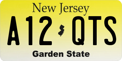 NJ license plate A12QTS