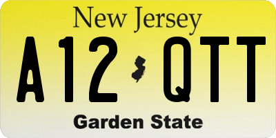 NJ license plate A12QTT