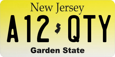 NJ license plate A12QTY