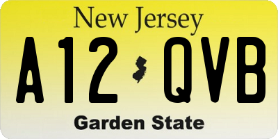 NJ license plate A12QVB