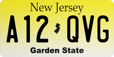 NJ license plate A12QVG